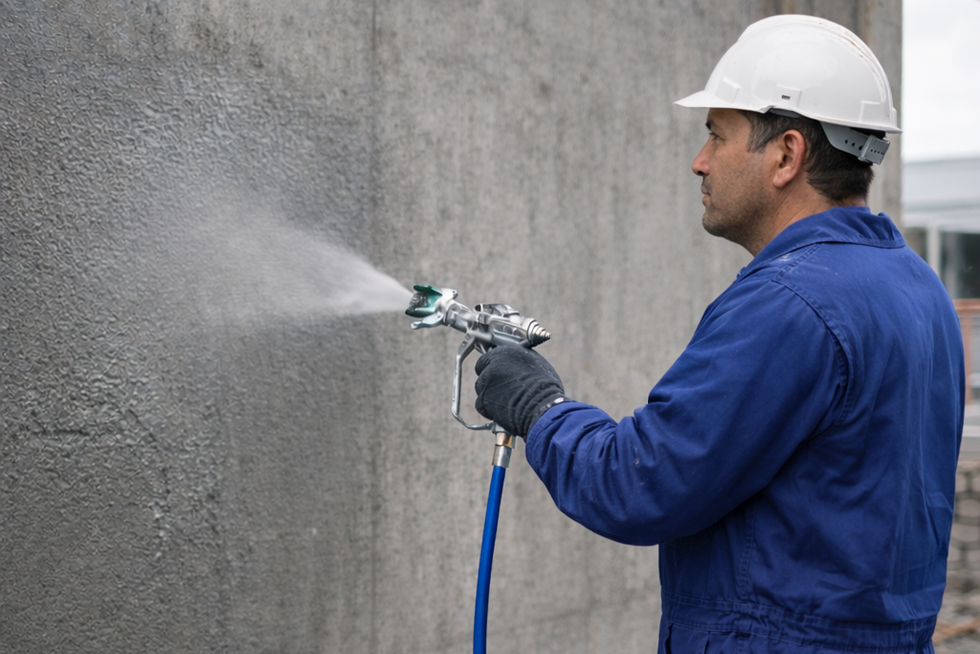 Aplicación de materiales cementicios